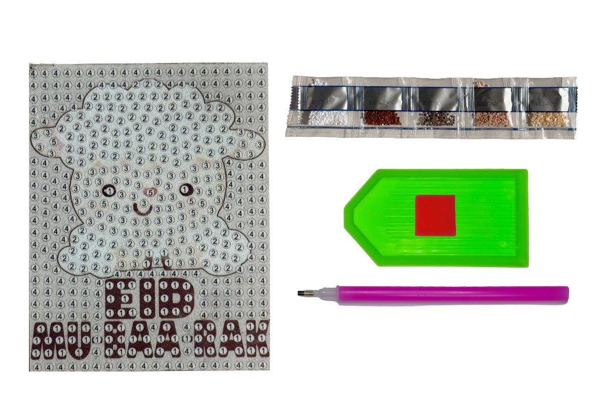 Eid Mu-Baa-Rak Acrylic Magnet - Diamond Art Kit
