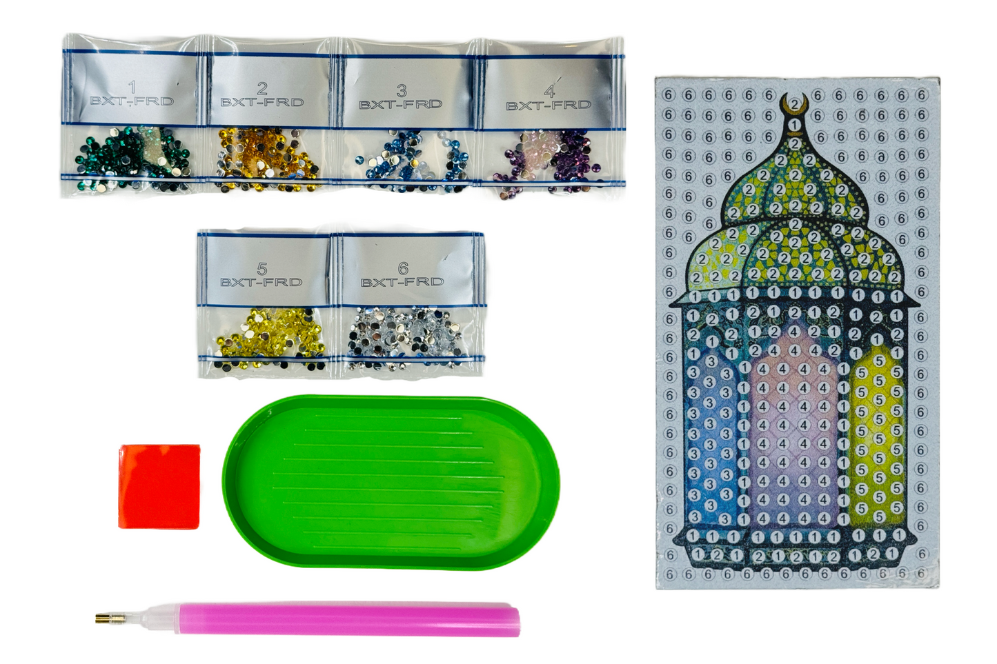 Multi-colored Ramadan Lantern Acrylic Magnet - Diamond Art Kit