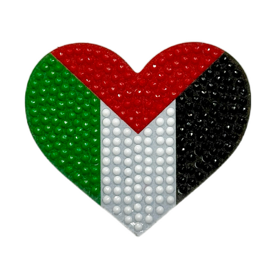 Palestine Flag Heart Acrylic Magnet - Diamond Art Kit