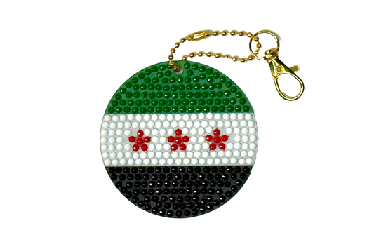 Free Syria Flag Acrylic Keychain - Diamond Art Kit